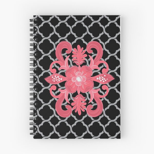 Item preview, Coral Flower on Black Trellis designed and sold by raymondwarenyc.