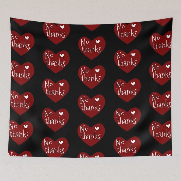 Item preview, No thanks - valentines day - single life - black designed and sold by Tranquilarrow.