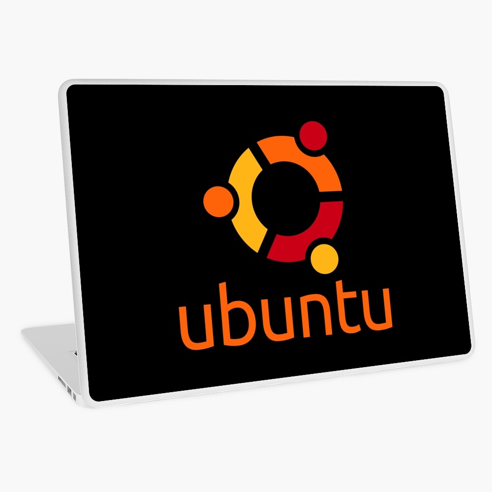 Ubuntu Linux logo laptop skin orange on black Laptop Skin