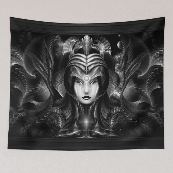 Item preview, Cyiria Queen Of The Dark Realm Fractal Design Art Fantasy Portrait FRM by Xzendor7 designed and sold by Xzendor7 Digital Art Creations.