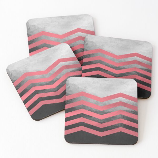 Item preview, Coral Chevron on Black Ombre designed and sold by raymondwarenyc.
