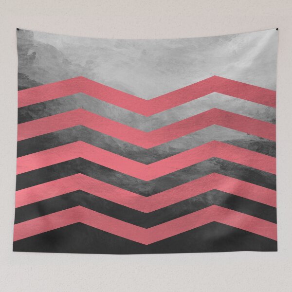 Item preview, Coral Chevron on Black Ombre designed and sold by raymondwarenyc.