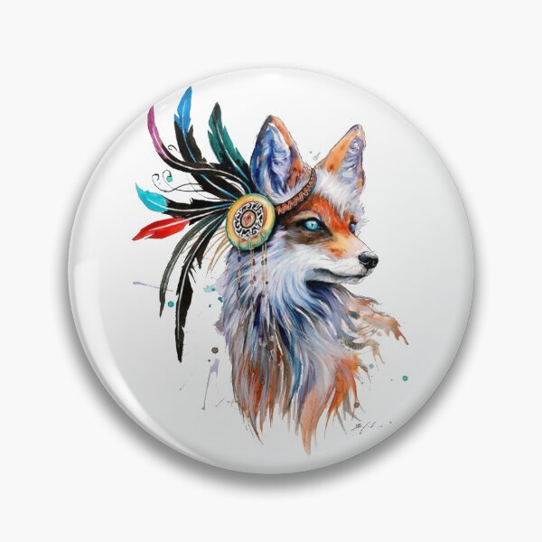 Item preview, Watercolor Boho Fox / Red Fox / Boho / Fox / Feather Boho Fox / Blue Fox Eyes / Sticker / Light designed and sold by AnnaWander.