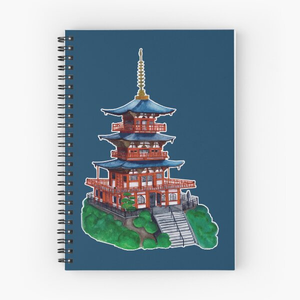 Artikelvorschau, Aquarell - Seigantoji-Pagode (blauer Hintergrund) entworfen und verkauft von Karolien Kenis.