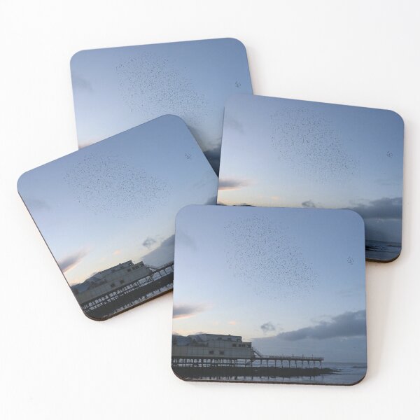 Item preview, Starling cloud over Aberystwyth pier designed and sold by GreyFeatherPhot.