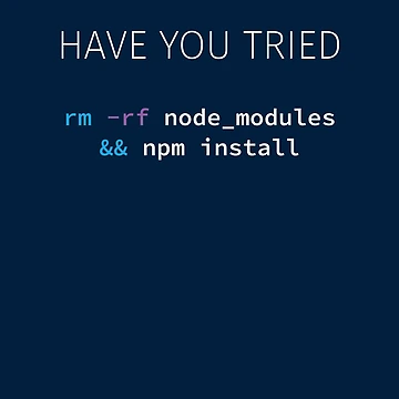 Artwork thumbnail, Javascript NodeJS Programmer Developer Software Engineer Rm Rf Node_modules Npm Install by AwsmStuff