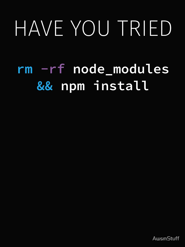 Thumbnail 4 of 4, Boxy T-Shirt, Javascript NodeJS Programmer Developer Software Engineer Rm Rf Node_modules Npm Install designed and sold by AwsmStuff.