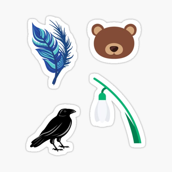 Item preview, Vexahlia - Vaxildan (Sticker Pack of 4) Trinket - Raven - Snowdrop designed and sold by WonderWear.
