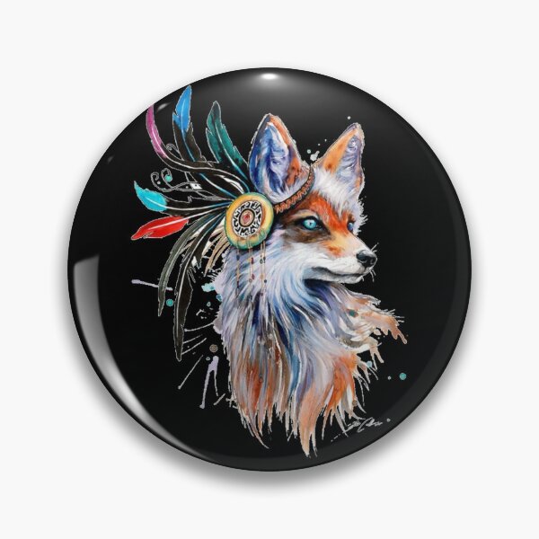 Item preview, Watercolor Boho Fox / Red Fox / Boho / Fox / Feather Boho Fox / Blue Fox Eyes / Sticker / Dark designed and sold by AnnaWander.