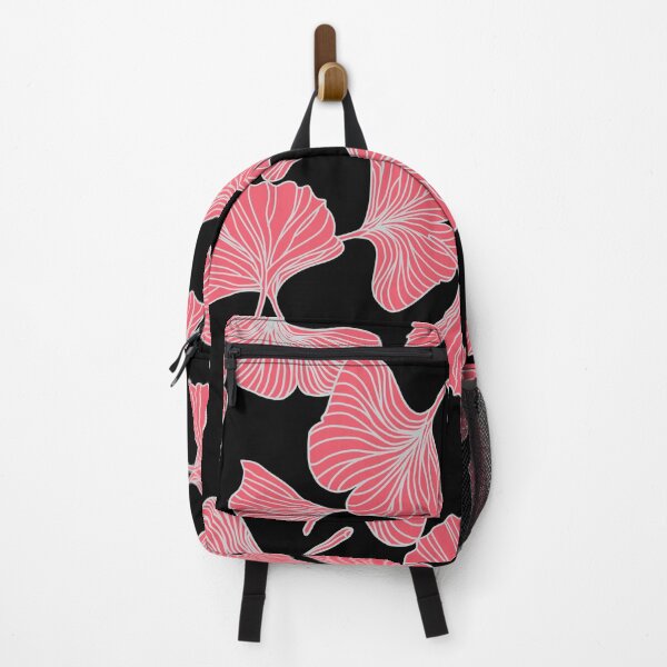 Item preview, Tumbling Ginkgo - Coral on Black designed and sold by raymondwarenyc.