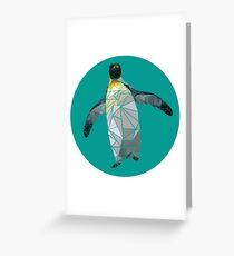 Geometric Waddling Penguin Greeting Card