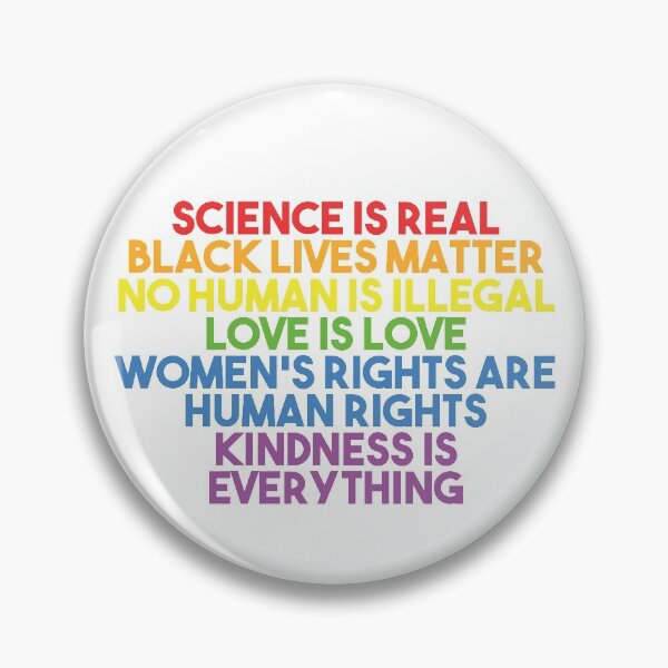 Item preview, Science is Real Black Lives Matter Pin designed and sold by Chocolate Melanin Tees & Things.