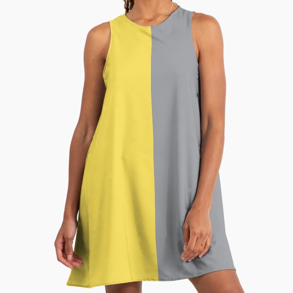 grey with yellow dress Thierry Colson Rachel Long dress - Yellow & Grey main image 0