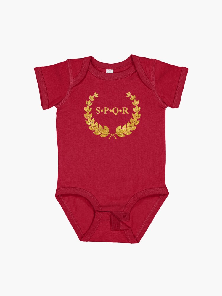 Thumbnail 1 of 2, Baby One-Piece, S•P•Q•R (on red) designed and sold by DotorEaon.