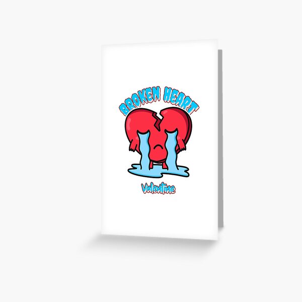 Valentine Broken Heart Design Greeting Card