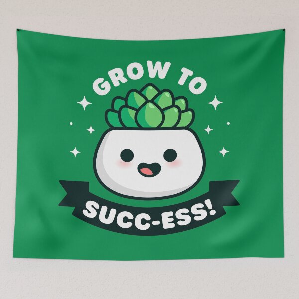 Item preview, Grow to Success - Cute Succulent Pun designed and sold by Gudland.