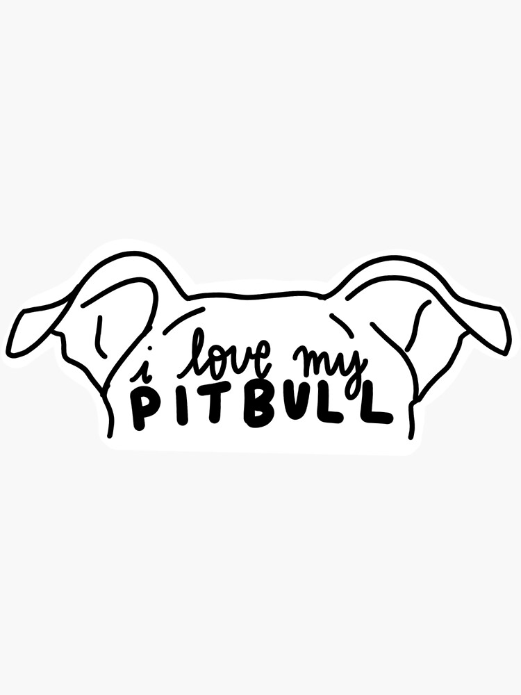 Thumbnail 3 of 3, Sticker, I love my pitbull designed and sold by carleiqh.