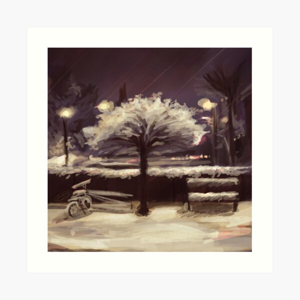 The Tree and the Snow Art Print
