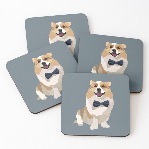 Item preview, Corgi Blue Bow Dog Portrait Digital Illustration designed and sold by sherylwylie.