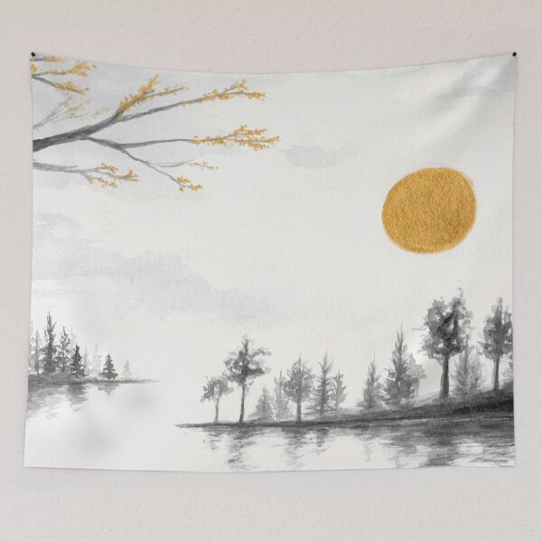 Item preview, Phantasmagoria Watercolor Landscape Painting designed and sold by DragonsByKris.
