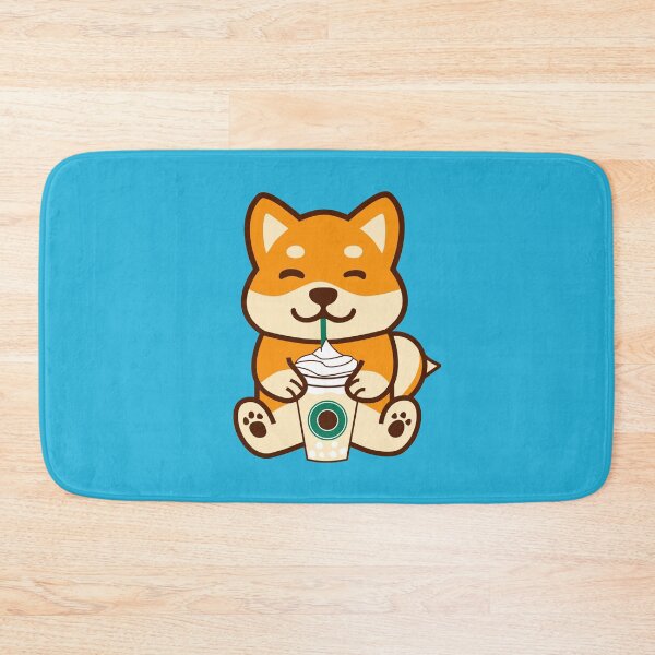 Item preview, Shiba Inu enjoying a Frappuccino designed and sold by shiba-store.