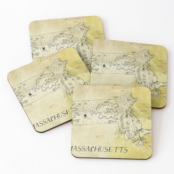 Item preview, Massachusetts as a fantasy map designed and sold by aldayuan.