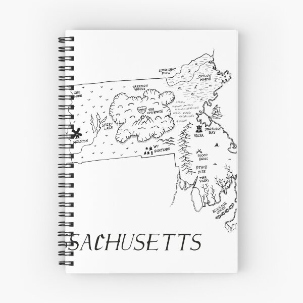 Item preview, Massachusetts as a fantasy map - black and white designed and sold by aldayuan.