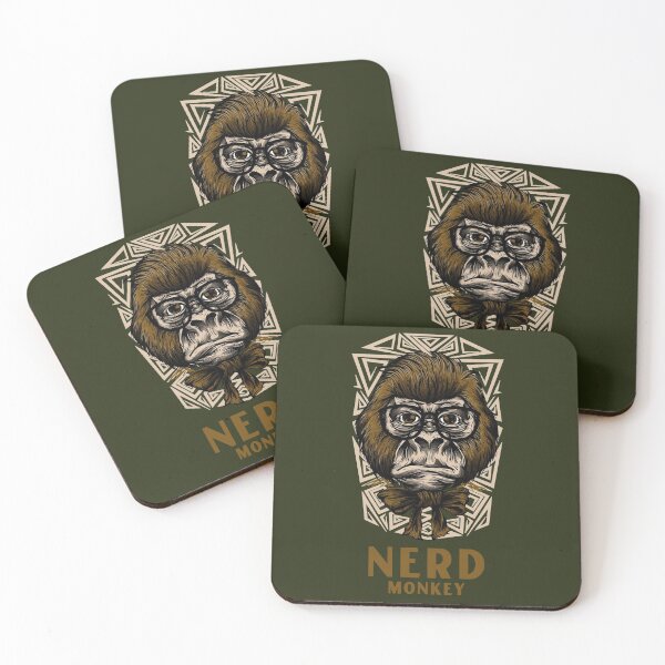 Item preview, Nerdy monkey face designed and sold by mostanesta.