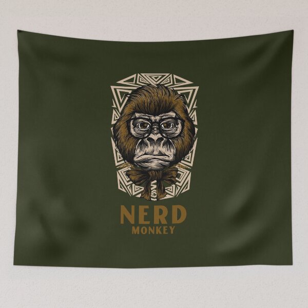 Item preview, Nerdy monkey face designed and sold by mostanesta.