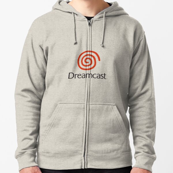 Logotipo de Dreamcast (con texto) Sudadera con capucha y cremallera