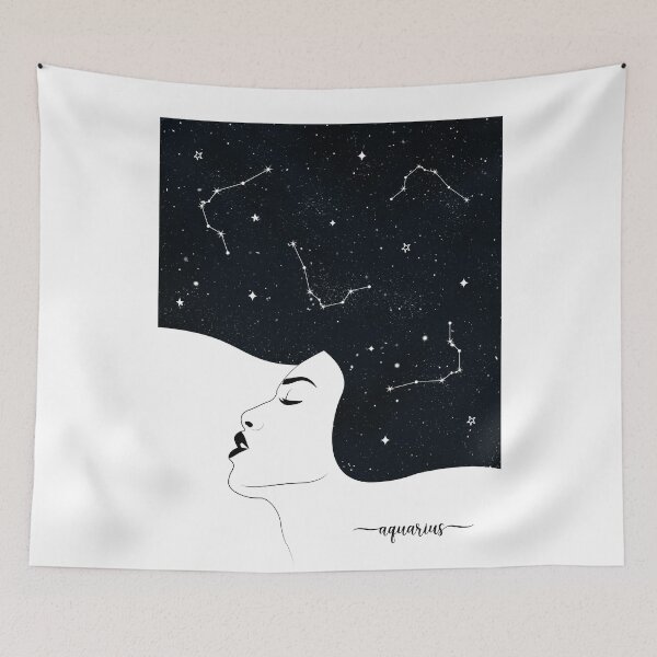 Item preview, Women Aquarius Zodiac Constellation, Moon Sign, Astrology, Stars and Ascendant sign designed and sold by ArtsyloShop.