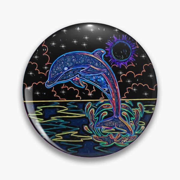 Item preview, Neon dolphin at night designed and sold by umfhn.