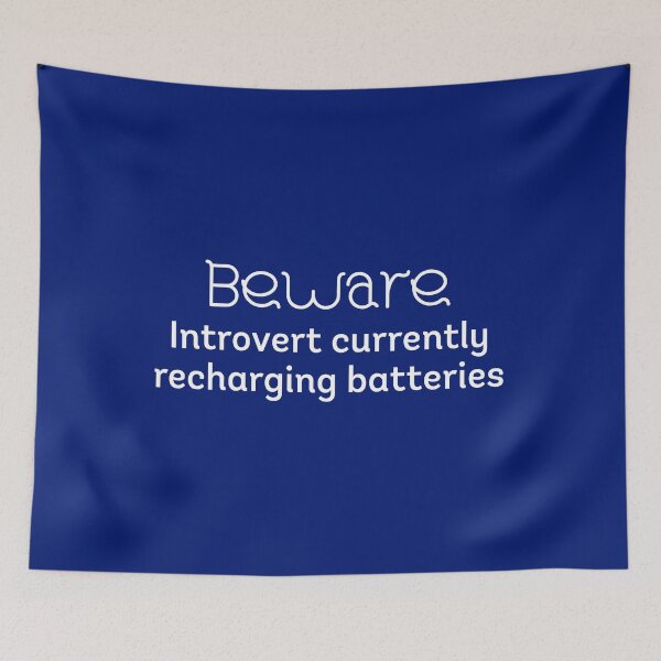 Item preview, Beware: this introvert is currently recharging batteries - white text designed and sold by JJRenae.