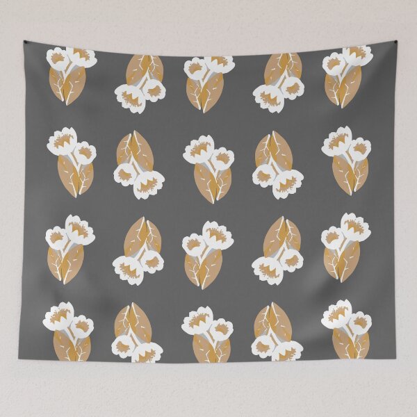Item preview, Grey - metal Floral Patterns - retro designed and sold by amazimals.
