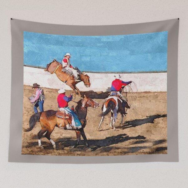 Item preview, EVERYBODY WORKS AT THE RODEO Steve Yellowbear Fine Art c 2021 designed and sold by SteveYellowbear.