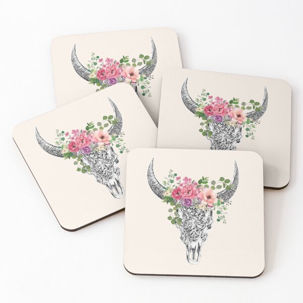 Item preview, Skull and Crown pink flower designed and sold by Collagedream.