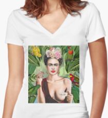 Frida con amigos Women's Fitted V-Neck T-Shirt