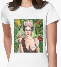 Frida con amigos Women's Fitted T-Shirt