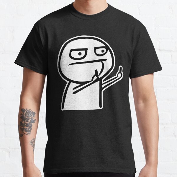 Funny Fuck Middle finger Troll Face Meme Classic T-Shirt