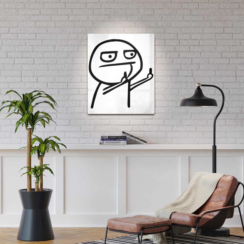 Funny Fuck Middle finger Troll Face Meme Metal Print for Sale by Tee Story