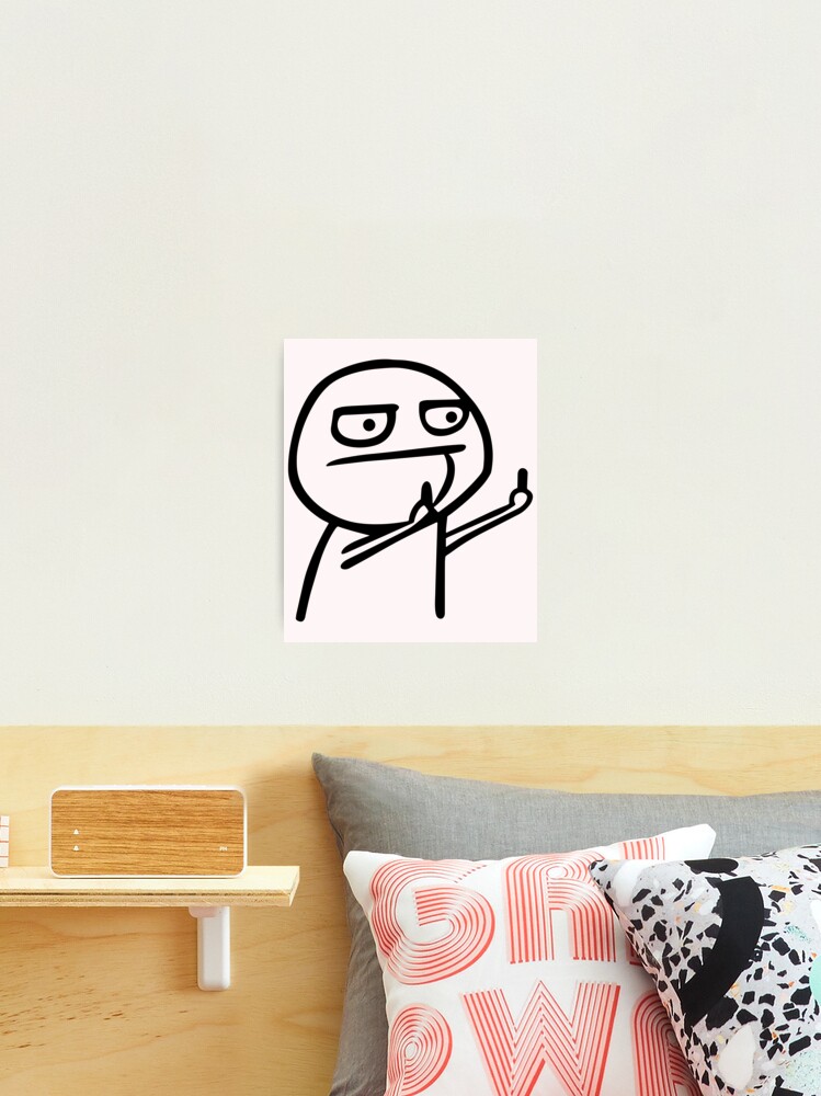 Funny Fuck Middle finger Troll Face Meme Metal Print for Sale by Tee Story