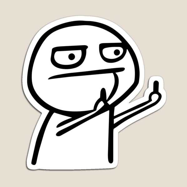 Funny Fuck Middle finger Troll Face Meme Magnet