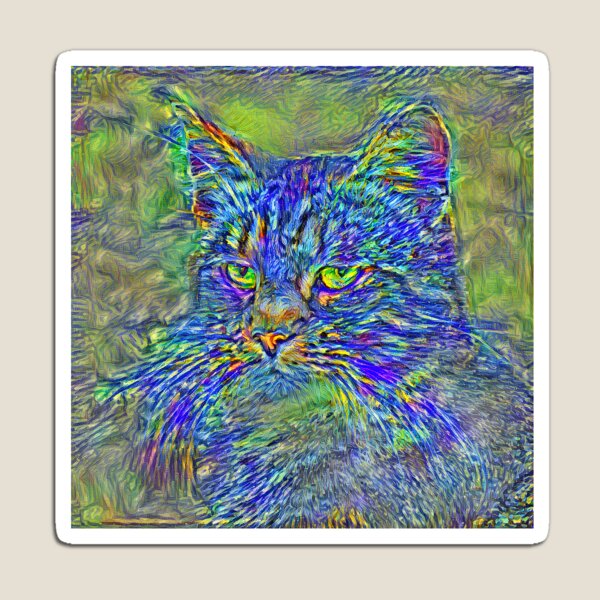 Artificial neural style Post-Impressionism cat Magnet