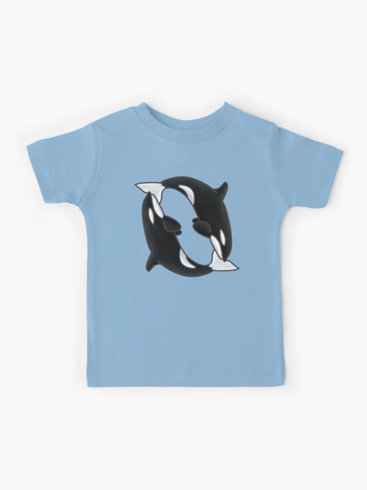 Couple of Two orcas or killer whales, like jing jang jumping Kids T-Shirt  for Sale by Between-clouds