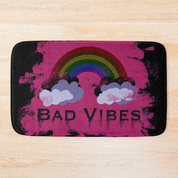 Item preview, Distressed Bad Vibes Dark Retro Rainbow with black and Magenta background  designed and sold by Cute Designs Shop.