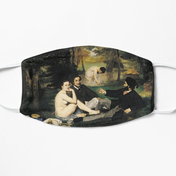 Edouard Manet Luncheon on the Grass Impressionist Work #EdouardManet #LuncheonontheGrass #Manet #Luncheon #Grass #Impressionist #Work  Flat Mask