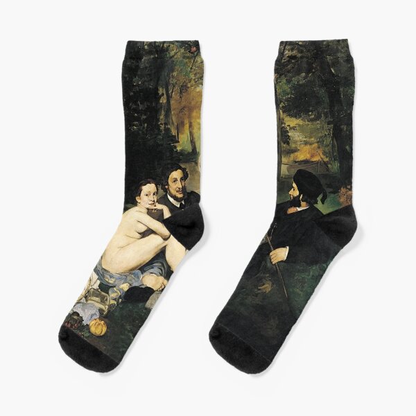 Edouard Manet Luncheon on the Grass Impressionist Work #EdouardManet #LuncheonontheGrass #Manet #Luncheon #Grass #Impressionist #Work  Socks