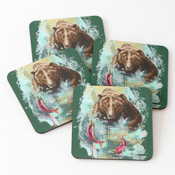 Item preview, Grizzly Bear Salmon Run designed and sold by Warrior Veteran Clothing.