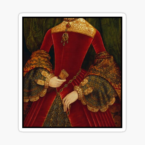 Opulent elaborately embroidered Historical Fashion costume detail Sticker
