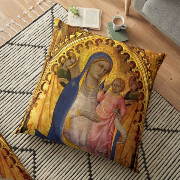 Our Lady: Madonna and Child by Lorenzo Monaco Floor Pillow